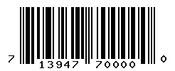 UPC barcode number 713947700000