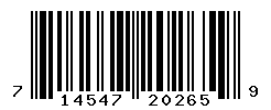 UPC barcode number 714547202659