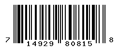 UPC barcode number 714929808158