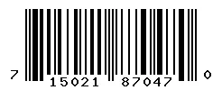 UPC barcode 715021870470