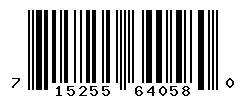 UPC barcode number 715255640580