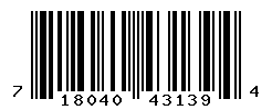 UPC barcode number 718040431394