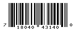 UPC barcode number 718040431400