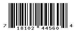 UPC barcode number 718102445604