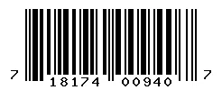 UPC barcode 718174009407