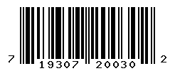 UPC barcode number 719307200302