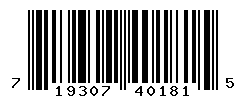 UPC barcode number 719307401815