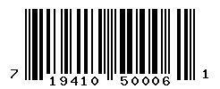 UPC barcode number 719410500061