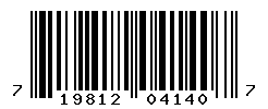 UPC barcode number 719812041407 lookup