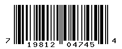 UPC barcode number 719812047454 lookup