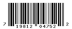 UPC barcode number 719812047522 lookup