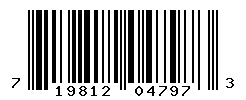 UPC barcode number 719812047973