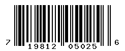 UPC barcode number 719812050256