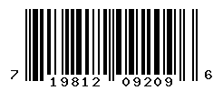 UPC barcode number 719812092096