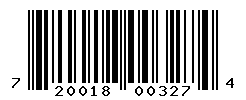 UPC barcode number 720018003274