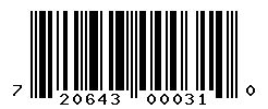 UPC barcode number 720643000310