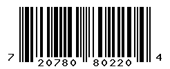 UPC barcode number 720780802204