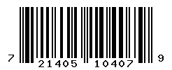 UPC barcode number 721405104079