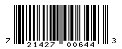 UPC barcode 721427006443