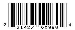 UPC barcode 721427009864