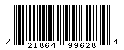 UPC barcode number 721864996284