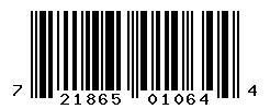 UPC barcode number 721865010644