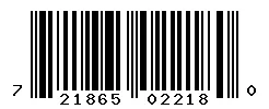 UPC barcode 721865022180