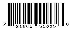 UPC barcode 721865550058