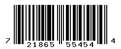 UPC barcode number 721865554544