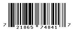 UPC barcode number 721865748417