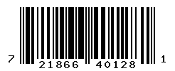 UPC barcode number 721866401281