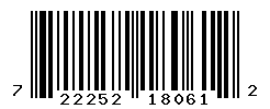 UPC barcode number 722252180612