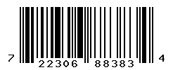 UPC barcode number 722306883834