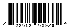 UPC barcode number 722512509764