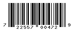 UPC barcode number 722557004729