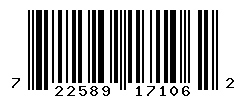 UPC barcode number 722589171062
