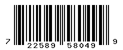 UPC barcode number 722589580499