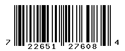 UPC barcode number 722651276084