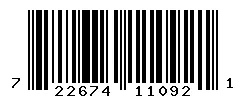 UPC barcode 722674110921