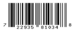 UPC barcode number 722935810348