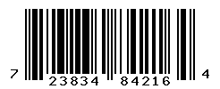 UPC barcode number 723834842164