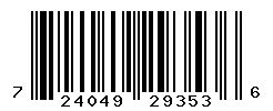UPC barcode number 724049293536
