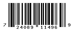 UPC barcode 724089114969