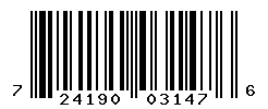 UPC barcode number 724190031476