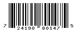 UPC barcode number 724190801475