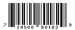 UPC barcode number 724500801829