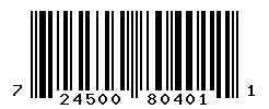 UPC barcode number 724500804011