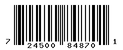 UPC barcode number 724500848701