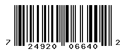 UPC barcode number 724920066402