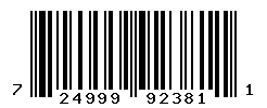 UPC barcode number 724999923811